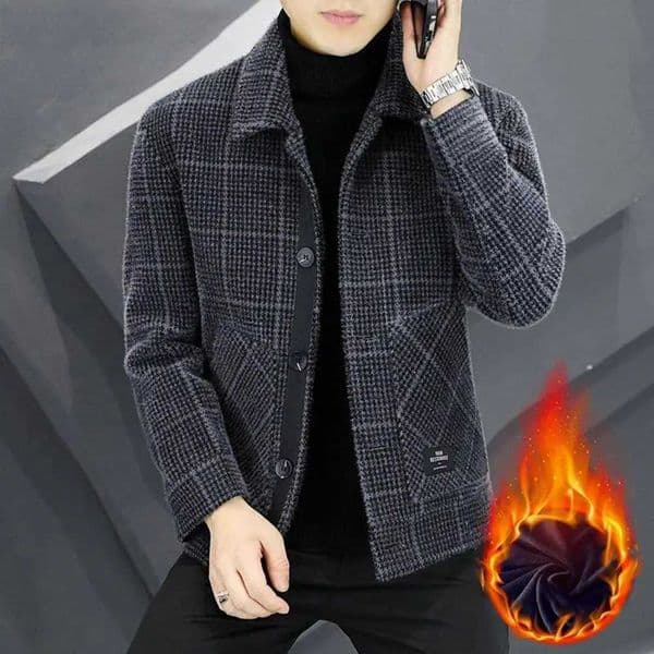 Men Autumn Jacket Plaid Print Men Cozy Fleece Jacket Plus Size 2024 Plaid Pattern Singlebreasted Chic Winter Fleece JacketXJ251101