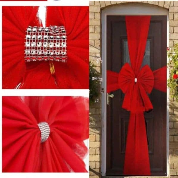 New Elegant Traditional Deluxe Door Bow Christmas Bow Tie Full Wrap Door Decoration Extra Large AccessoriesXJ251101