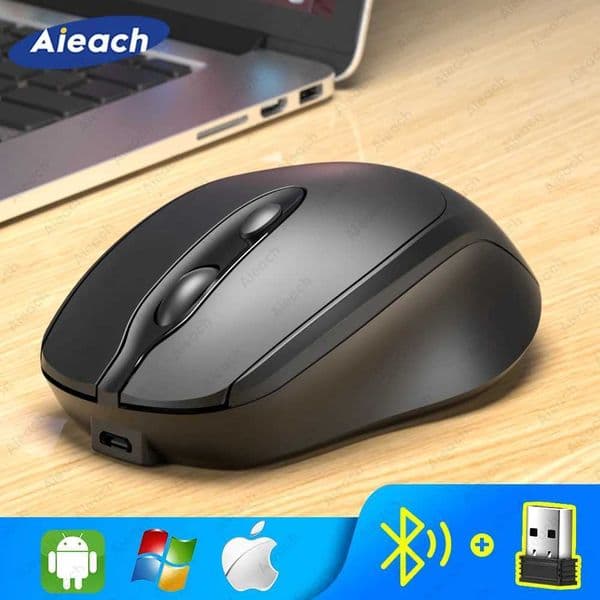 Aieach Rechargeable Wireless Bluetooth Mouse Silent WIRELESS COMPUT MOUS USB Ergonomic Gamer Mouse For Computer Laptop Macbook X251101