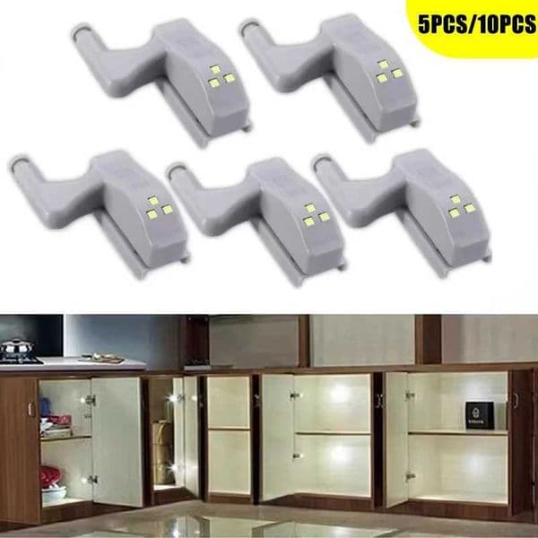 5/10 pieces of intelligent touch wardrobe lights dual warm/white LED hinge lights universal cabinet lights wardrobe 23A battery installation X250402