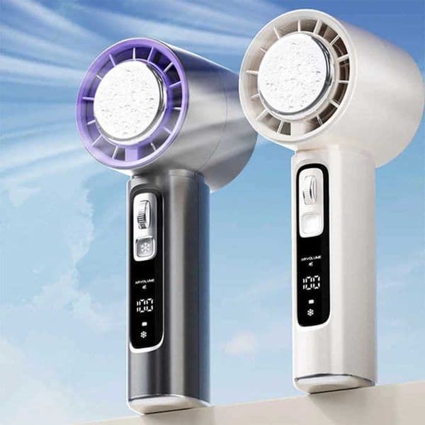 Portable handheld fan 1-100 speed adjustable turbo mini fan with LED display USB charging ice maker personal manual fanXJ250402