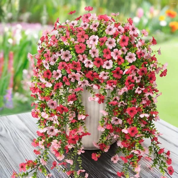 Decorative Flowers 1pc Artificial Hanging Plants For Outdoor Spring Summer Decoration Faux Silk Daisy UV Resistant Home Yard Decor Flower
