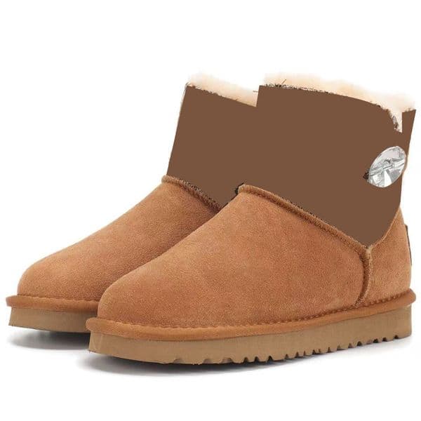 Genuine Leather Snow boots for Women with one button Ankle boots for Sales US4-US11