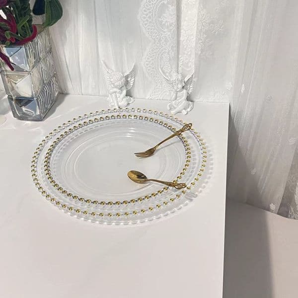 Classic Pearl Side Plate Fruit Plate Wedding Banquet Plate European Home Decoration Tray Pastry Small Snack Plate