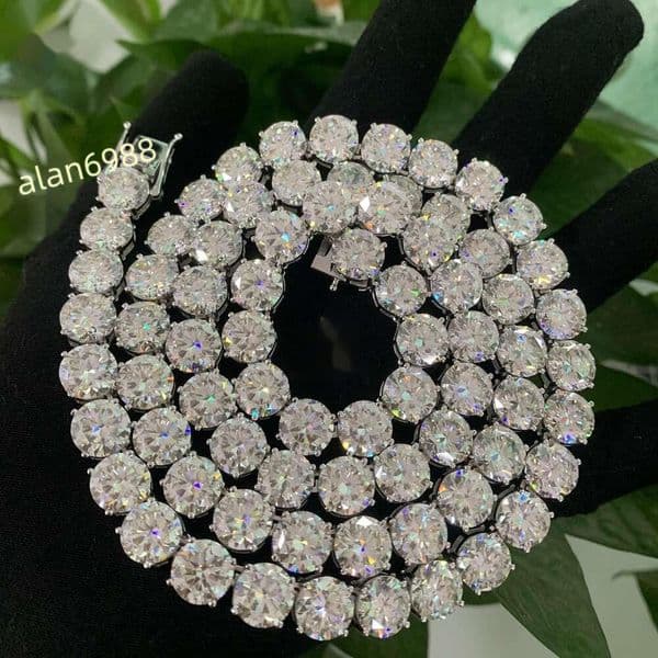 Fine Jewelry Bracelet Necklace 3mm 4mm 5mm 65mm Custom 10k 14k Gold Plated 925 Sterling Silver 3mm Moissanite Tennis Chain