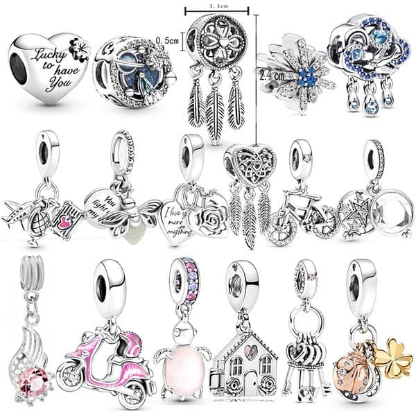 charm bracelet charms Airplane Bike Love Charm Women DIY Bracelet Accessories Glass Beads