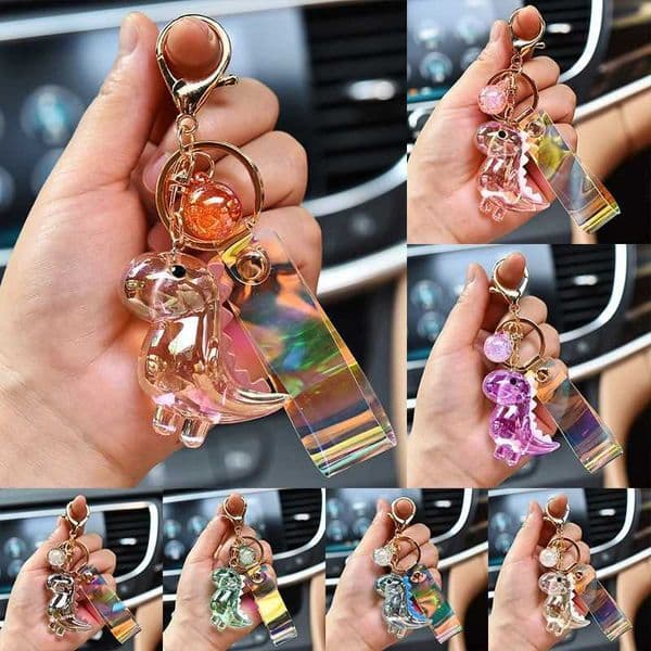New Creative Cartoon Cute Dinosaur Doll Keychain Acrylic Animal Charm Pendant W250402