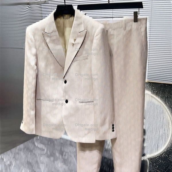 Designer Mens Suits Blazers Western clothing man High end fabrics full classical letters print Blue Series Blazer autumn luxury outwear coat