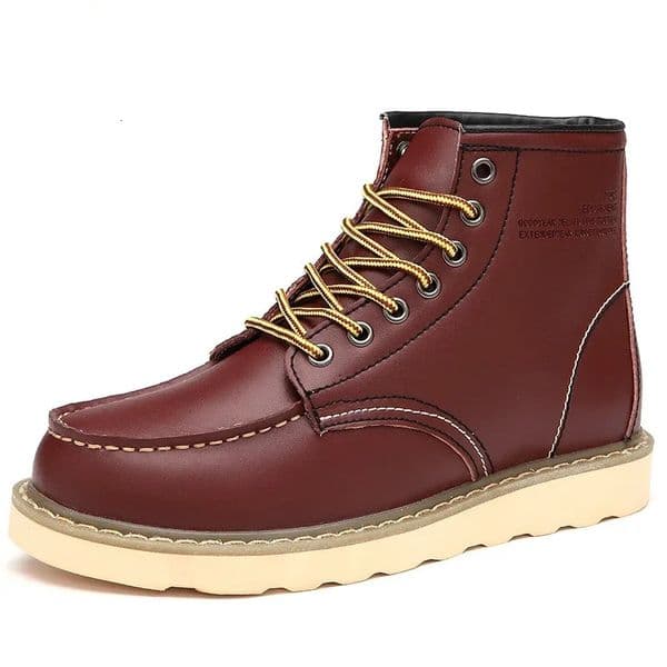 Winter Warm Men Boots Leather Mens Snow Boots with Fur Handmade Waterproof Male Ankle Boots Noslip High Top Male Work Shoes 251031