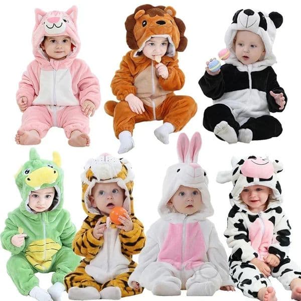 Baby Rompers Winter Costume Flannel for Girl Boy Toddler Infant Clothes Kids Overall Animals Panda Tiger Lion Unicorn Ropa Bebe 251031
