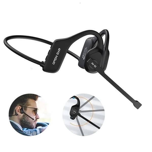 Open Ear Noise Cancelling Headset Wireless Bluetooth ENC Call Noise Elimination Computer Headphone Wireless with Boom Microphone 251025ww