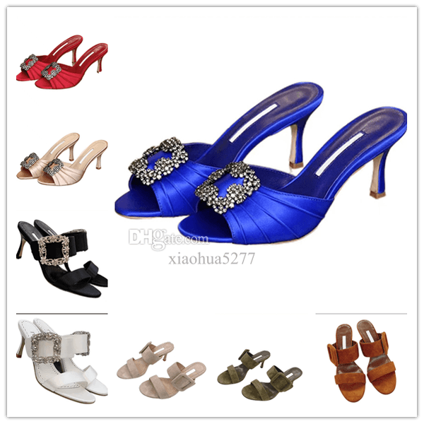 Designer high-heeled sandals, luxurious silk formal shoes, summer sexy women's slippers, classic diamond high-heeled shoes, sizes 35-42 with box