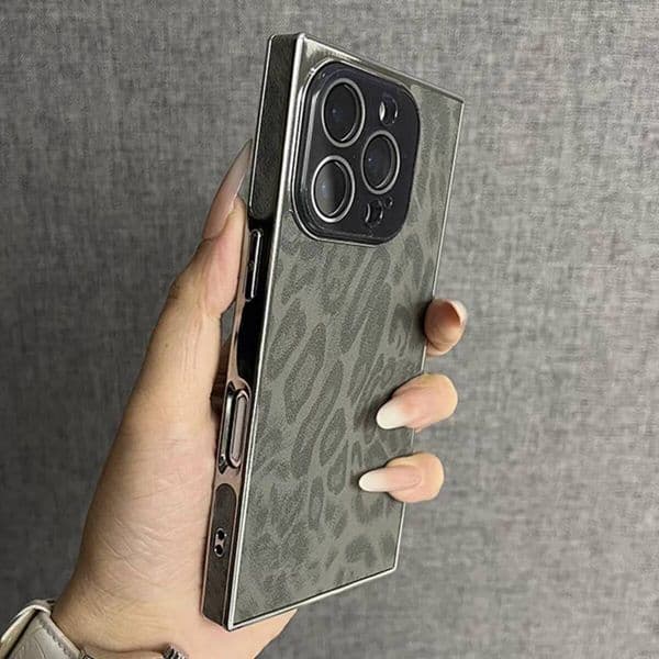 Luxury Cool Leopard Pattern Matte Armor Phone Case For iPhone 16 15 14 13 Pro Max Plating HD Crystal Lens Glass Shockproof Cover