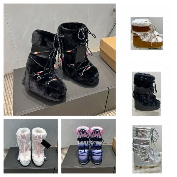 Boots designer boots woman winter boot Platform Designer Women Thick Heel Rain Mini Ankle booties Snow boots Rubber Sole suede Fur Furry thigh high Fluffy Fall Top 11