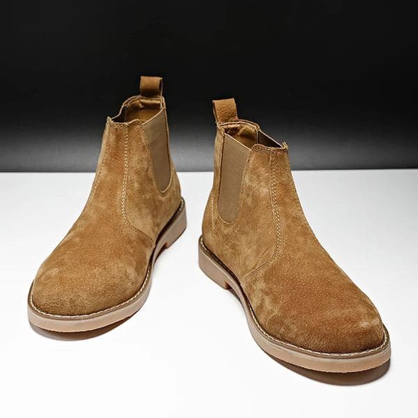 Basic Boots Men Shoes Fashion Chelsea Boot Winter Suede Leather Vintage Ankle Boots Warm Fur Classic Daily Office Handmade 251031