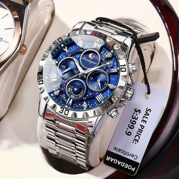 POEDAGAR Luxury Watch for Man Quartz Sports Men Watch Waterproof Luminous Stainless Steel Chronograph Mens Watches Clock RelojW251104