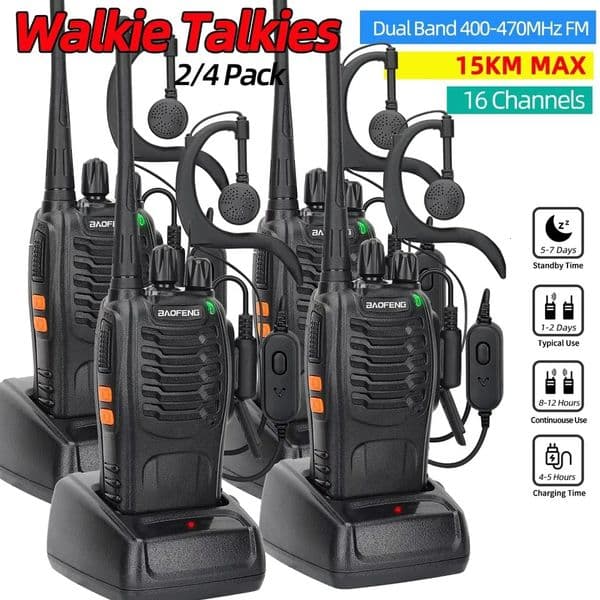 24PCS Baofeng BF888S V2 Walkie Talkie Dual Band Portable Long Range UHF 400470MHz USBEUUS Ham Two Way Radio for Hunting 251103