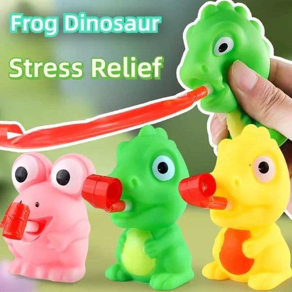 Children Creative Squeeze Toys Pinch Frog Dinosaur Sticking Tongue Out Relieve Stress Relief Toy Christmas Gifts for Kids Z251103