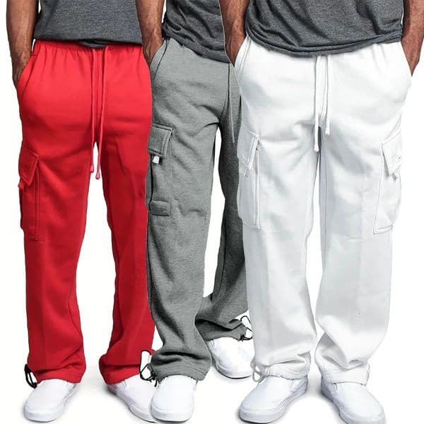 Mens freight sports pants autumn loose fit suitable for jogging Overalls runners sportswear pocket Trousers Streetwear 250403
