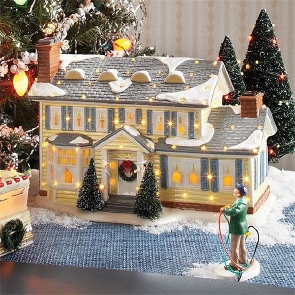 Christmas Luminous Resin House Santa Claus Car Rural Holiday Garage Decoration Desktop Statue Gift 251028