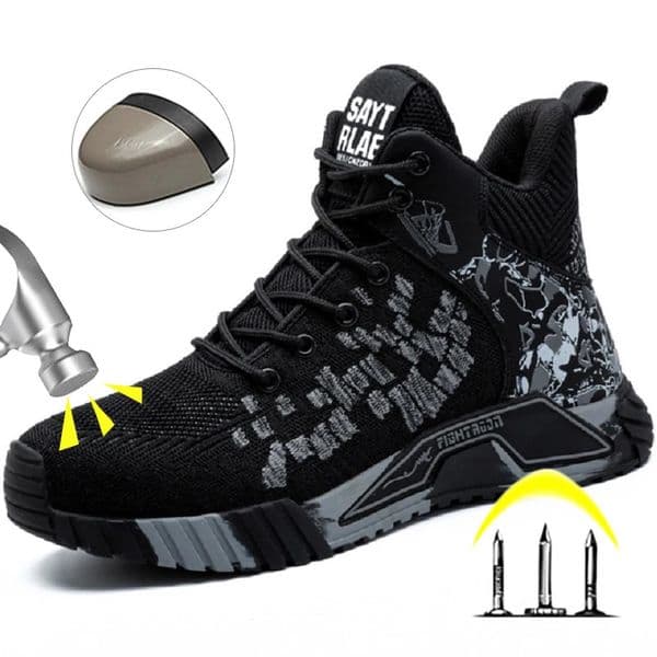 High Top Protective Safety Shoes Men Steel Toe Work Shoes Men Women Work Safety Boots Anti Smash Safety Indestructible WorkBoots 251030