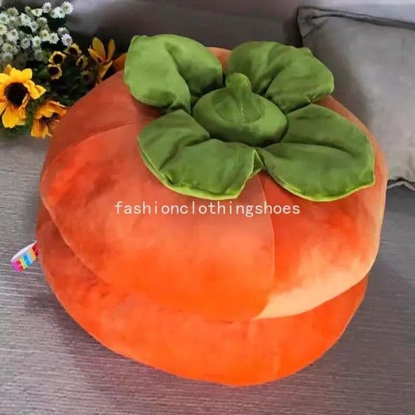 New Arrival Big Fat Persimmon Pillow Plush Toy Fruit Fluffy Adorable Stuffed Doll Large Throw Pillow Gift Decoraiton 38cm