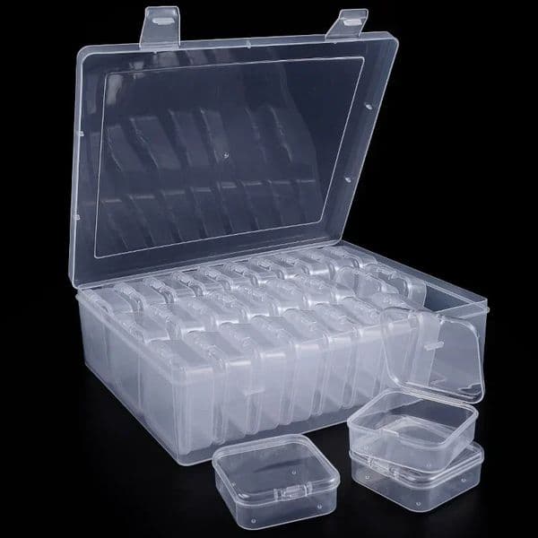 Bead Organizer Box 30Pcs Small Clear Plastic Storage Containers with Hinged Lid for of Items Crafts Jewelry 251031