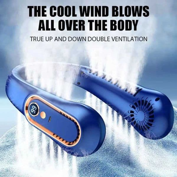 3000mAh suspended neck fan portable brushless mini USB charging te LED digital display electric fan summer air cooler new W250403