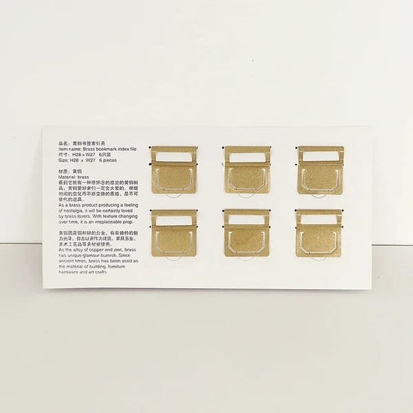 6pcsSet Retro Brass Bookmark Index File Copper Metal Bookmarks Label Clip for Midori Travelers Notebook Vintage Stationery 250322q