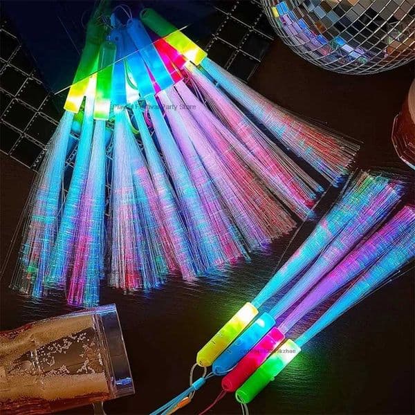 1 fiber optic glow stick LED glow stick fiber optic birthday wedding at dark party concert club glow stick X250402