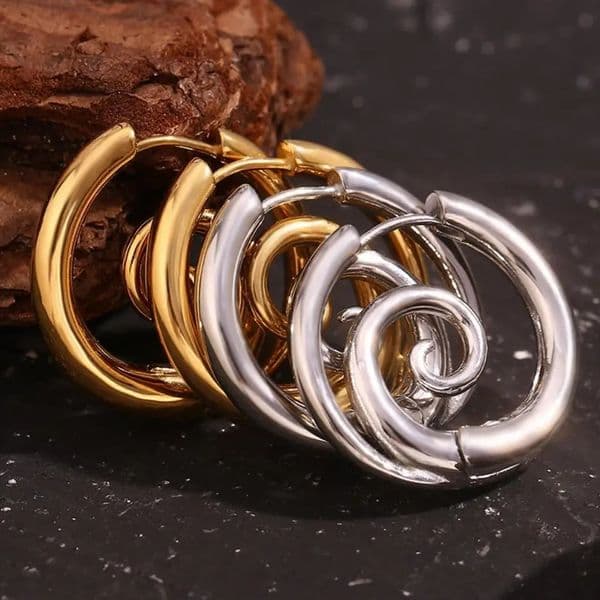 Uilz Retro Fashion Doublelayer Metal Wrap Hoop Earrings For Women Simple Daily Versatile Jewelry Gift Accessories 251131