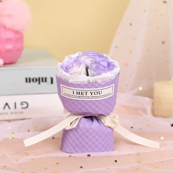 Small Rose Bouquet for Mother's Day - Mini Gift Soap Flower Ornament for Home & Weddings