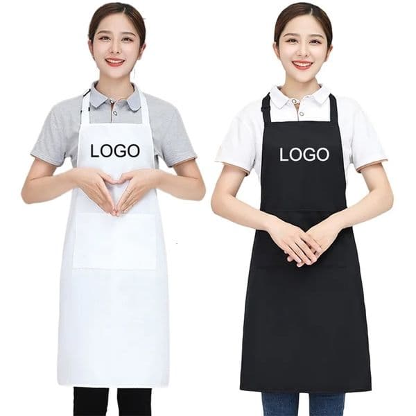 Customizable White Black Apron Customize Personalized Apron Waterproof For Man Women Cooking Restaurant Waiter Work Clothes 251103CJ