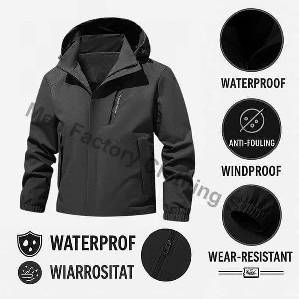 Gorpcore Mens Rainproof Fishing Jacket Autumn Large Size Windproof Windbreaker Men Camping Hunting Running Sports Hooded CoatT251104