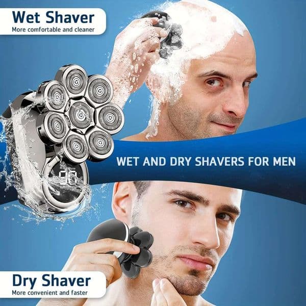 8-Head Shaver 1Pc 8-Head Intelligent Men's Electric Shaver Hair Clipper Precision Trimming, USB Charging, Lithium Battery, Digital Display | Ideal For