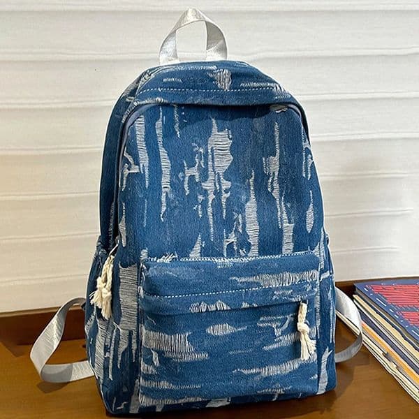 Leisure Versatile Denim Backpacks for Women Large Capacity Student School Bags Lightweight Outdoor Travel Shoulders Bag 251104