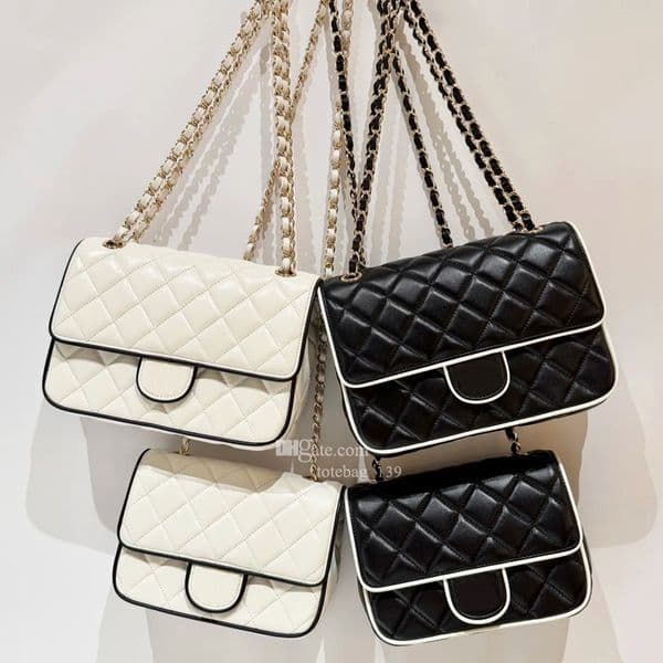 Luxury Designer bags Genuine Leather Shoulder Bag Flap mini bag Lambskin Chain crossbody purse Handbag panda color small backpack