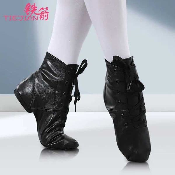 Dance Shoes Leather Canvas High Top Jazz Male Adult Soft Soled Female Flat Training Boots Children Sneakers Z251103