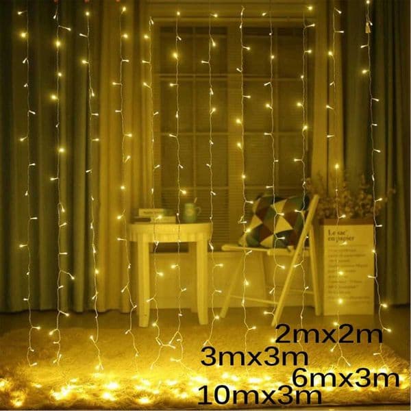 3x3m6x3m LED Curtain Fairy Lights Christmas String Lights Garland Outdoor Home For New Year Wedding Party Garden Decoration Z251101