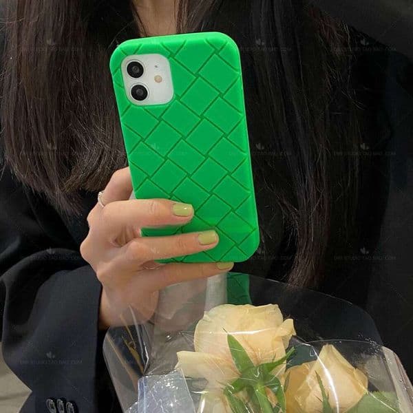 DHelectronics Compatible with Ins BV Woven Pattern Apple Phone Case XS Korean and Japanese Style iPhone 13 Pro Max/15