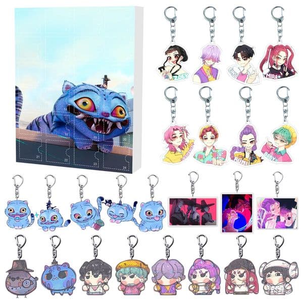 Kpop Demon Hunters Advent Calendar Blind Box Toys Anime Figure Kpop Acrylic Keychain Pendants Backpack Decors For Christmas Gifts Fast Shipping!
