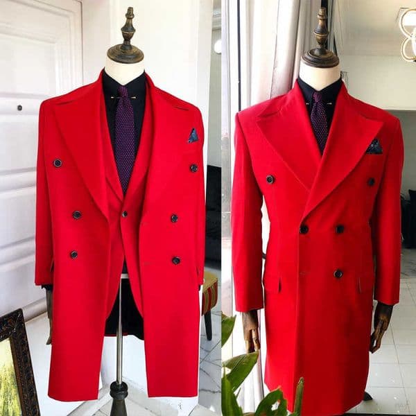 Winter Men Long Overcoat 1 Piece Blazer Double Breasted High Quality Groom Wedding Occasion Outdoor Warmth Customized