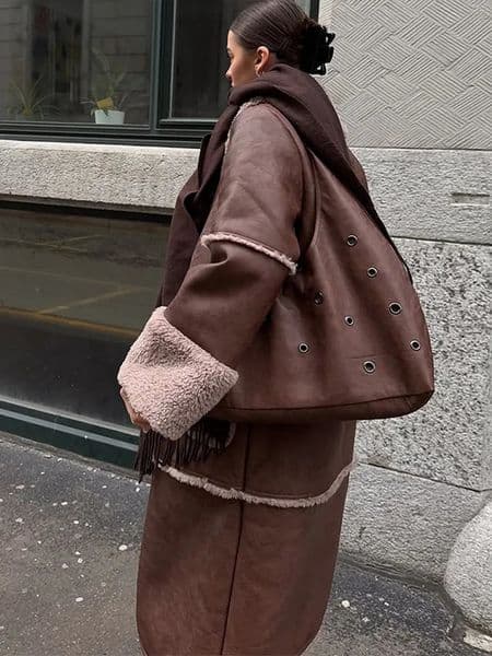 Warm Faux Fur Long Jackets Women Fashion Big Lapel Single Breasted Solid Flush Thicken Coats Female Winter Warm Chic Outwear 251103