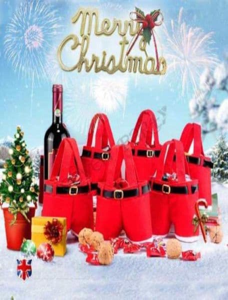 Santa Christmas Candy Bag Elf Elk Pants Treat Pocket Home Party Gift Decor Xmas Gift Holders Festival Accessories9322649