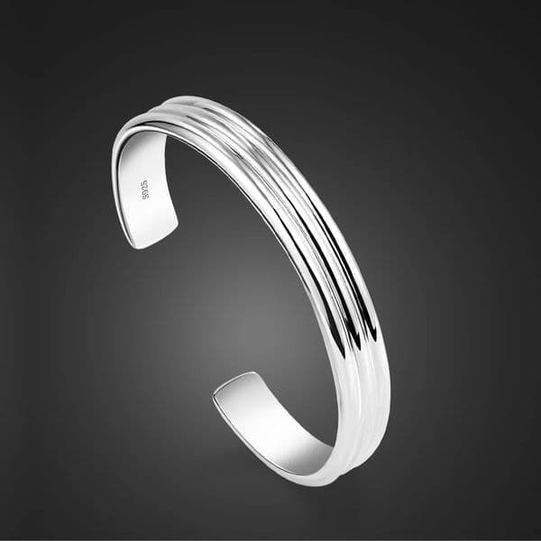 Simple 100 925 Sterling Silver Geometric Bracelet Fashion Women Men Charm Bangle Jewelry Gift Carved Name 251103