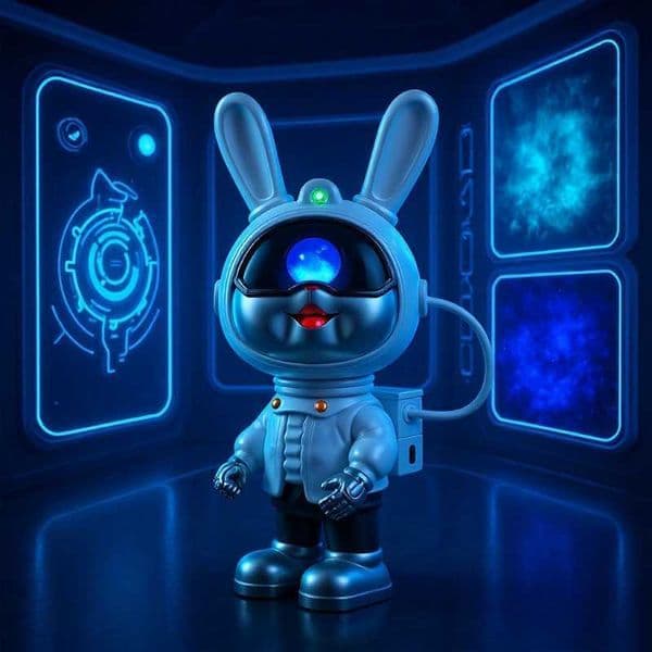 Aerospace Space Rabbit Starry Sky Projection Lamp Astronaut Atmosphere Lamp Robot Night Light Stage Light Projector W251105
