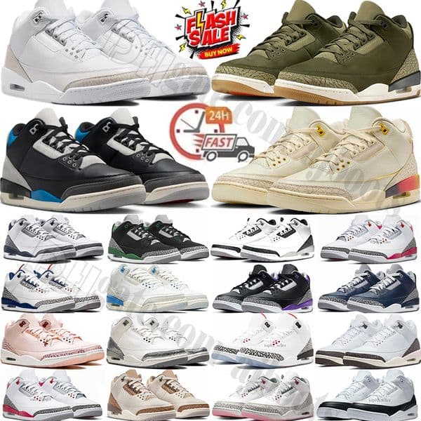 3 Basketball Shoes 3s Mens Trainers Designer Sneakers Family Affairi Lucky Shorts White Cement Fire Red Pine Green Racer Blue Dark Muslin UNC Women Men Outdoor Sports
