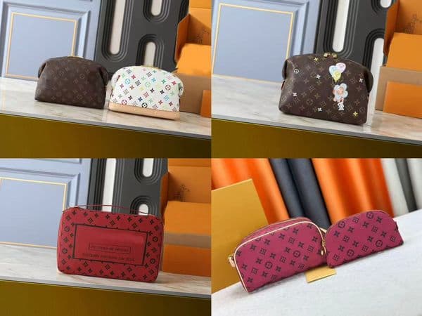 Luxury designer Cosmetic Bag Case Toiletry Pouch Makeup Bag Cases Women shoulder purse woman handbag crossbody strap Travel bags Clutch Handbags Purses Wallets658
