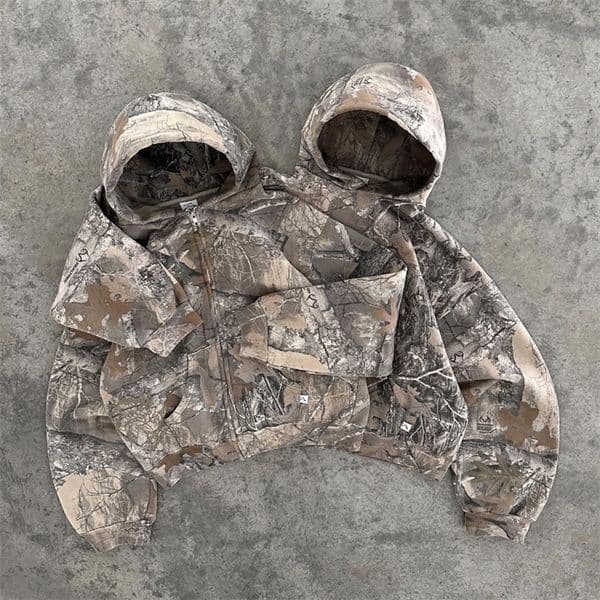 Y2K Retro Hoodie Men Printed Camouflage Pattern Pullover Sweatshirts High Street Hip Hop Streetwear Oversized Unisex Camo Hoodie 251104