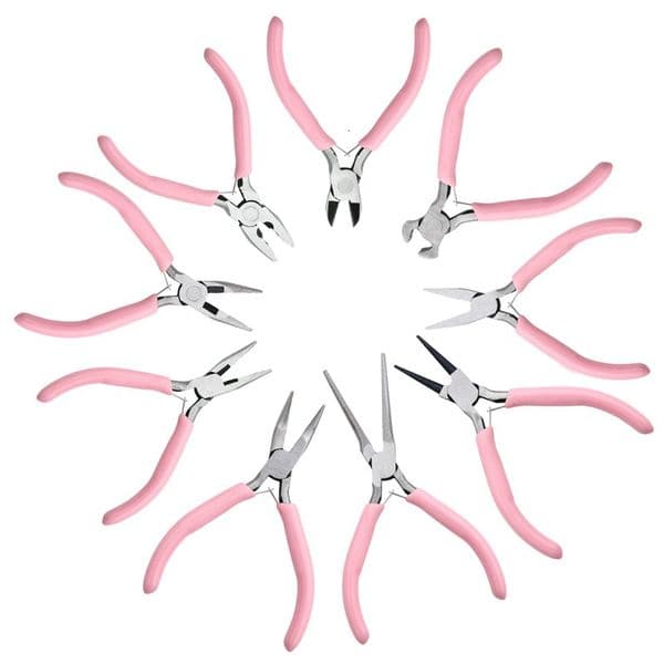 Handmade DIY pliers, pink pointed nose pliers, jewelry pliers, multifunctional round nose pliers, mini jewelry winding and bead tools